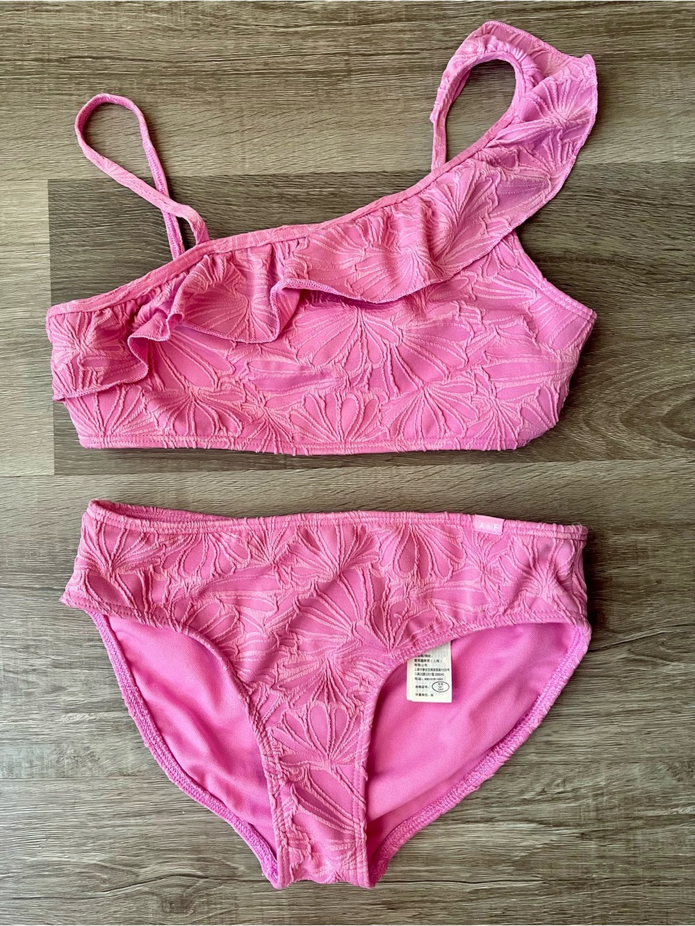 abercrombie kids Pink One-Shoulder Ruffle Bikini Set